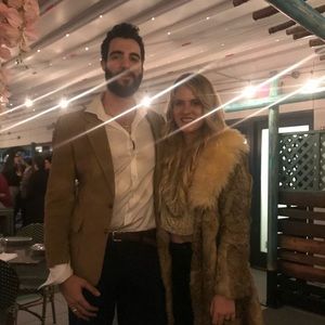 Genuine rabbit and shearling vintage coat